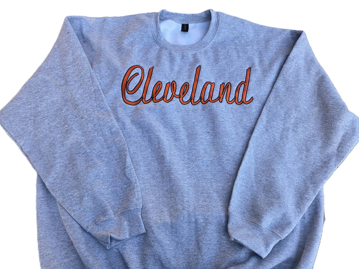 Orange and Brown Embroidered Sweatshirt