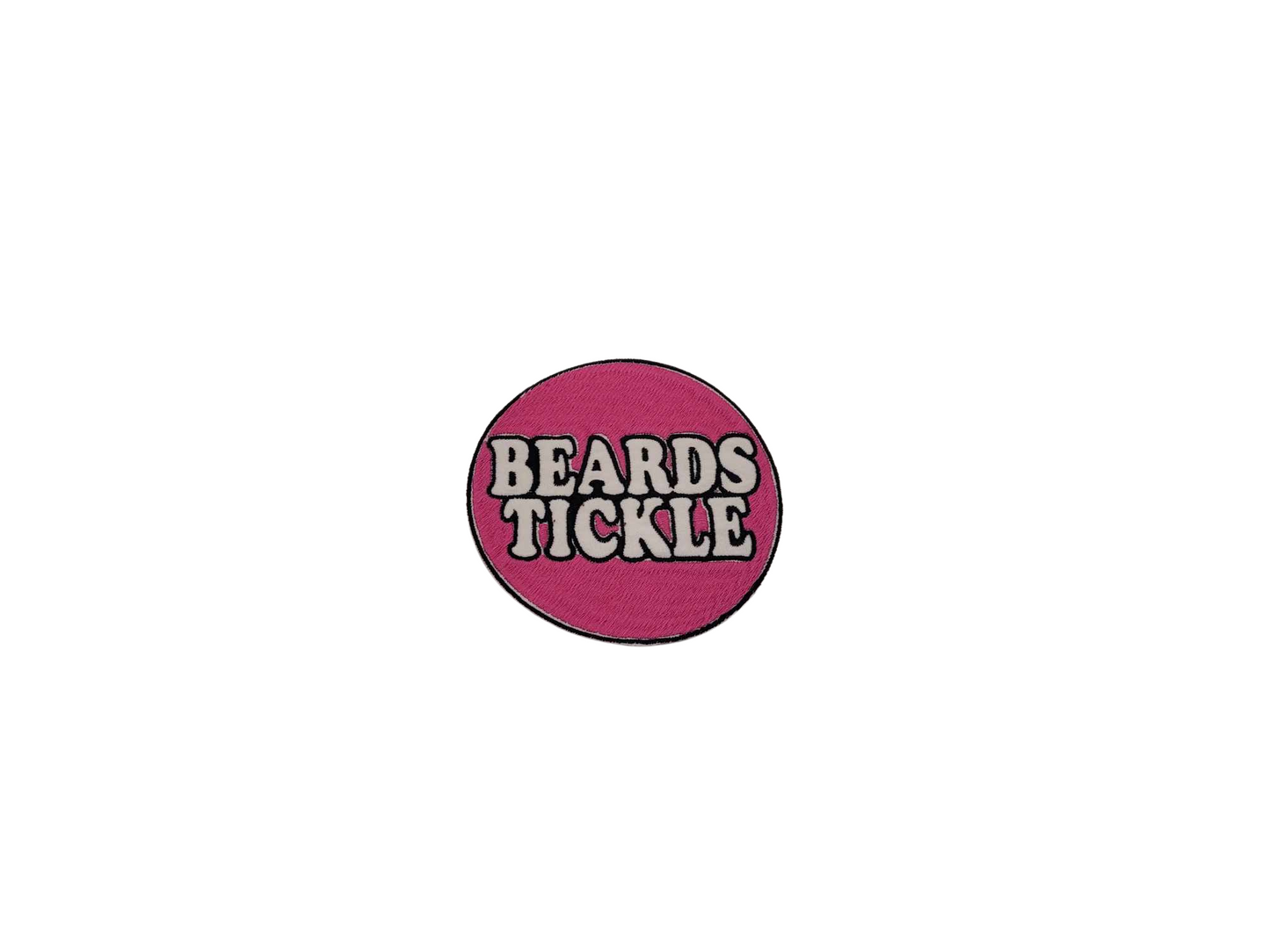Beard Tickle Funny iron on or sew on patch custom embroidered funny beard humor