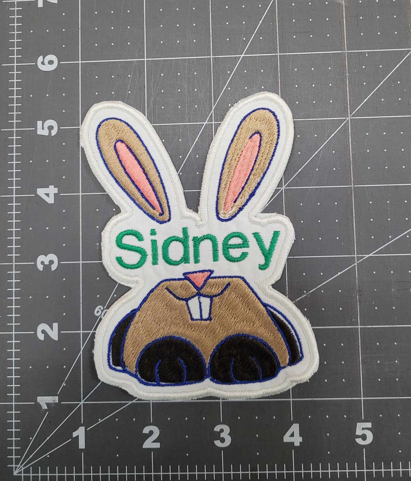 Bunny Custom Name Patch Easter Iron on Sew on Patch
