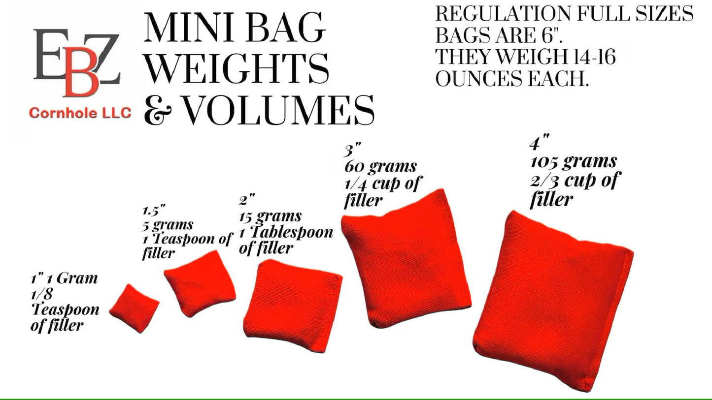 1 inch cornhole bags quarter size tabletop mini bean bags
