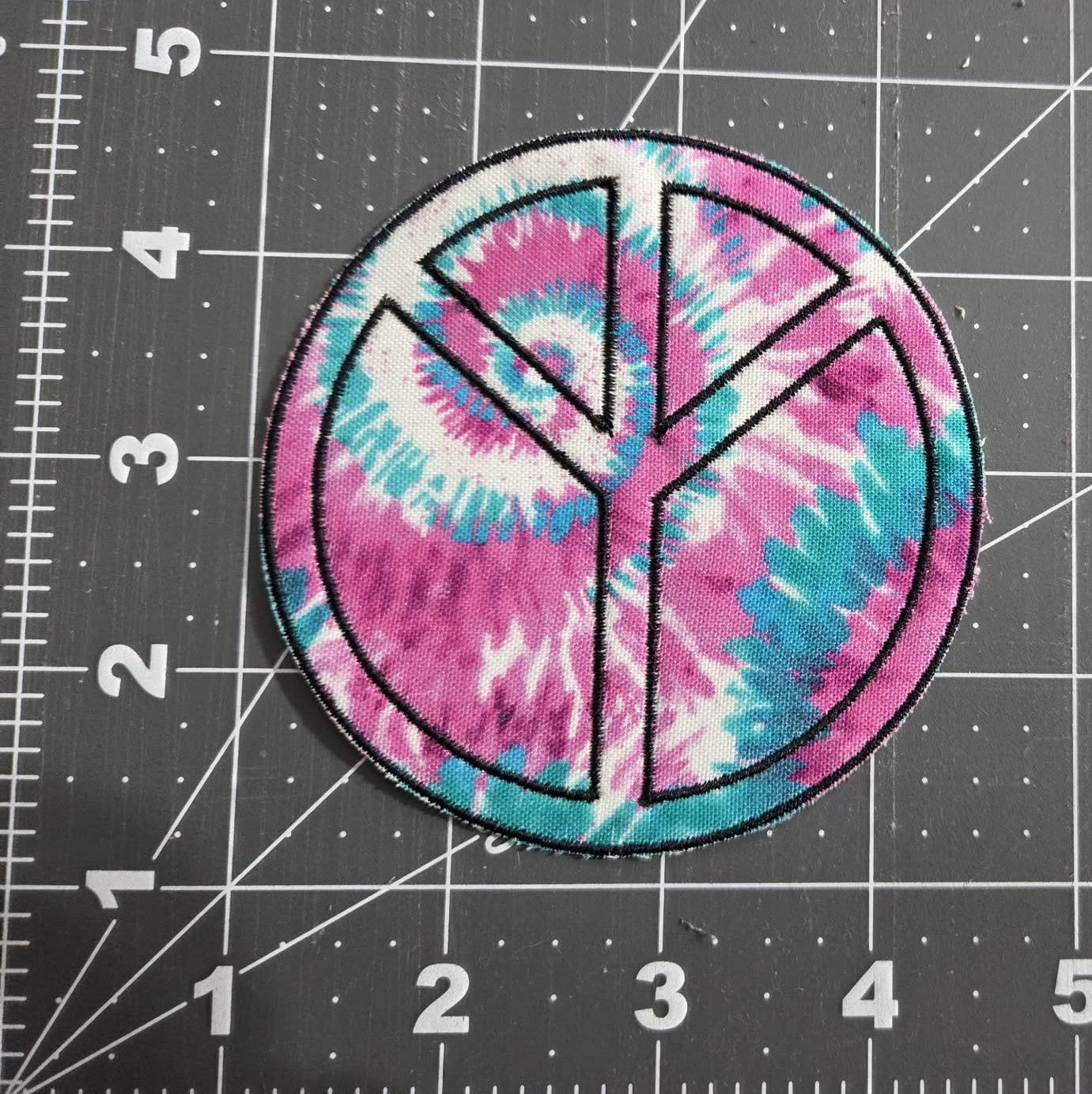 Peace iron on patch tie dye print sew on patch