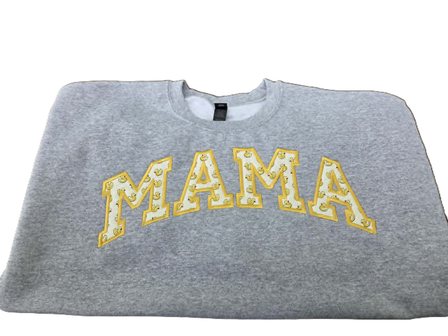 Rubber Duck Mama Sweatshirt Embroidered Crew neck