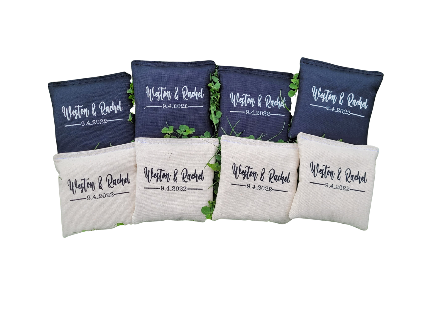 Embroidered Wedding Cornhole Bags Regulation Full Size Bride Groom Gifts