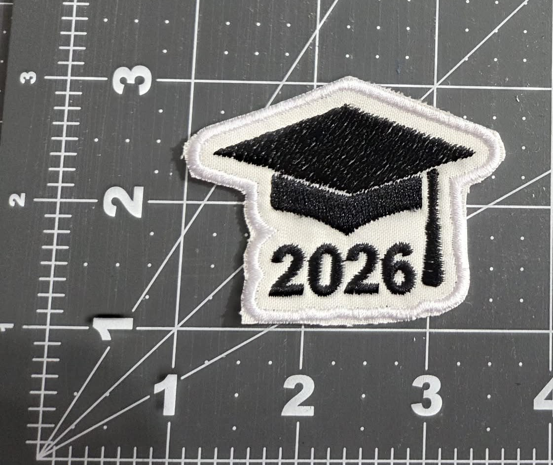 2026 Graduation cap iron on patch