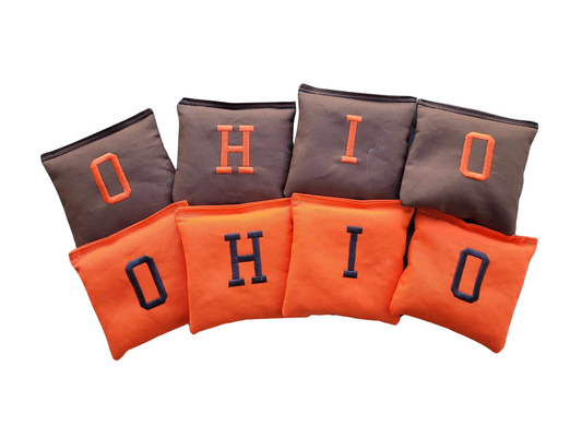 Ohio Brown and Orange Full Size Cornhole Bags Regulation Bags
