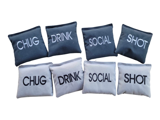 Drinking Cornhole Game Cornhole Bags Custom Embroidered Choose your Colors and Font