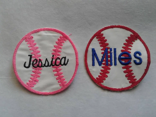 Baseball Name Patches - Iron On - Biker Tags Sew On Tag