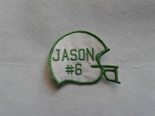 Helmet Football Name Patches - Iron On - Rectangle shaped with Straight Edges - Biker Tags Sew On Tag