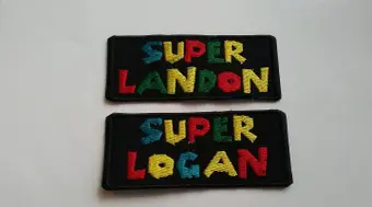 Video Game Iron On Name Patch Multi Colored Primary Color Name Tag Fabric Label Party Favors