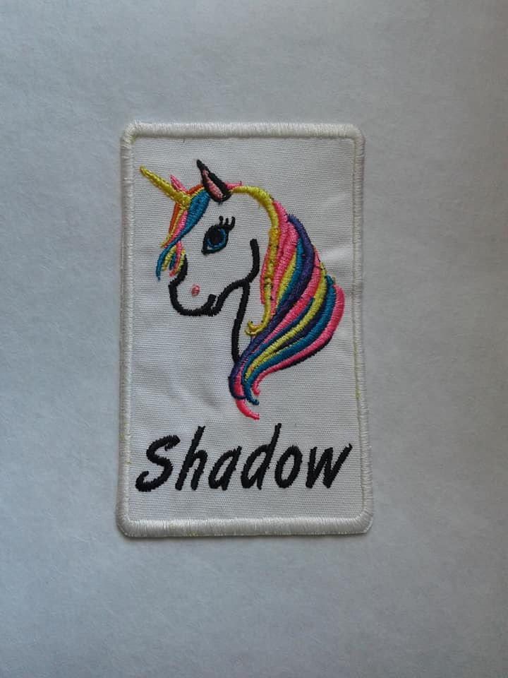 Unicorn Iron On Name Patch Custom Embroidered Monogrammed Personalized Name Patches