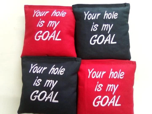 Your Hole is My Goal Custom Embroidered Cornhole Bags Regulation Made Corn hole Bags