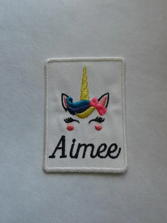 Unicorn Iron On Name Patch Personalized, Monogrammed Custom Embroidered