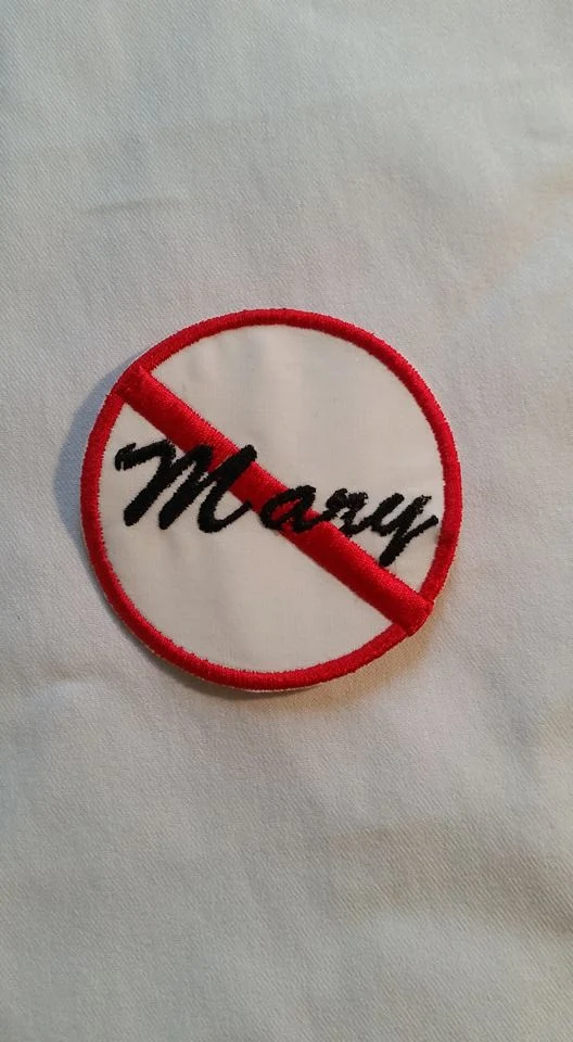 Universal NO Symbol Iron on Sew On Patch Custom Embroidered Made to Order