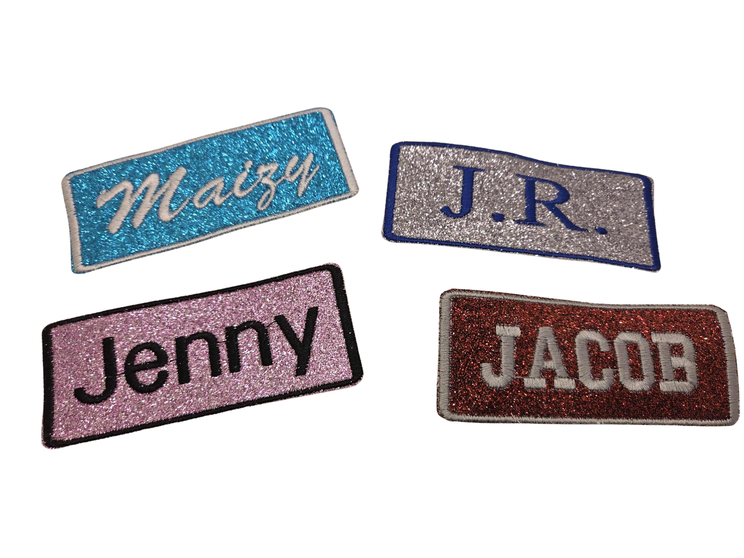 Faux Leather Glitter Patches Custom Name Patches