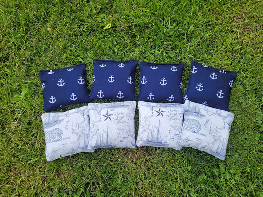 Anchor Themed Cornhole Bags Full Size Regulation Bean Bag Toss