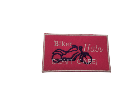 Biker Hair Don't Care Motorcycle Patch Iron On Patch Sew On Patch Women Biker Patch Custom Embroidered