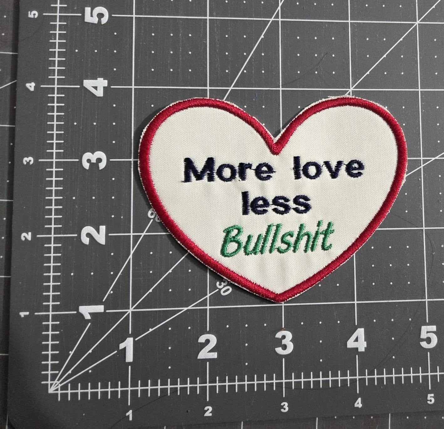 More love less bull shit iron on patch
