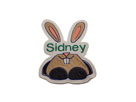 Bunny Custom Name Patch Easter Iron on Sew on Patch