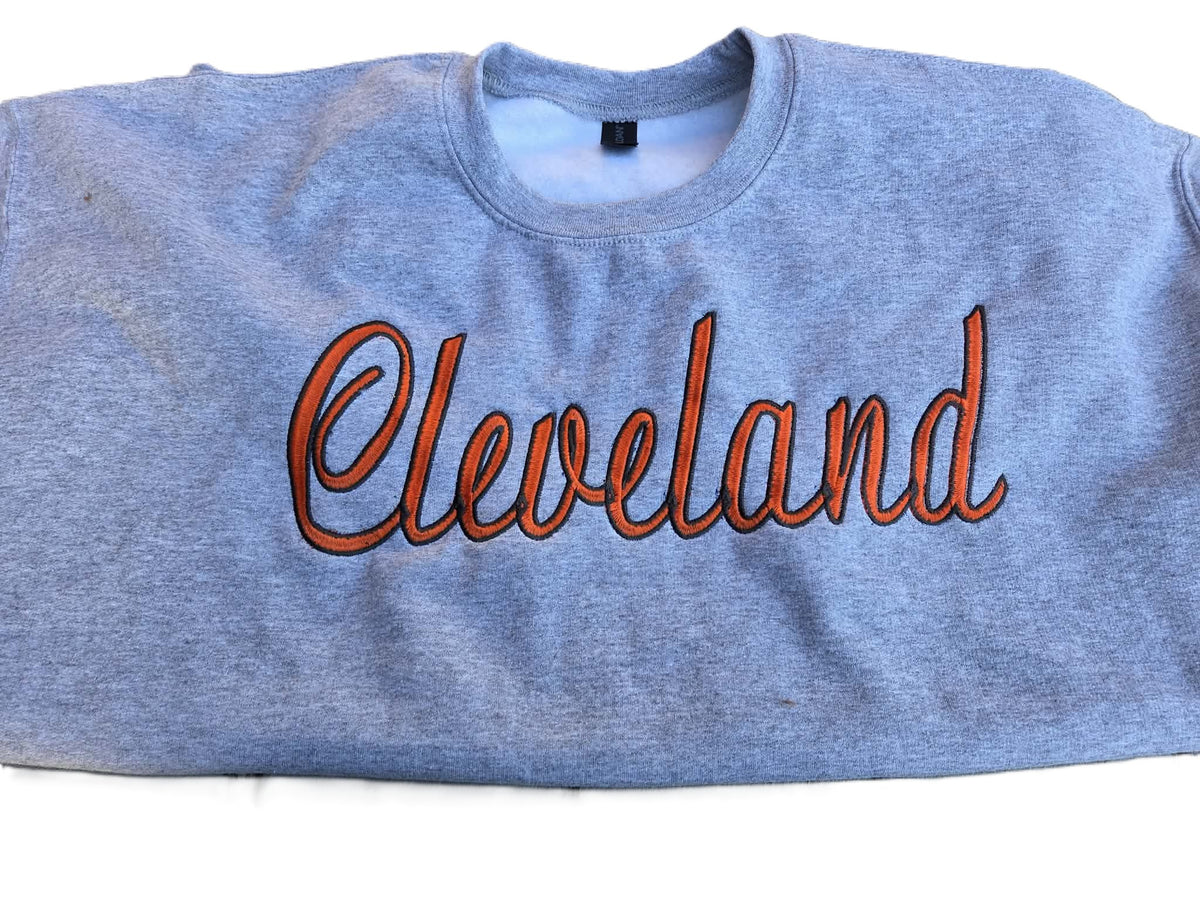 Orange and Brown Embroidered Sweatshirt