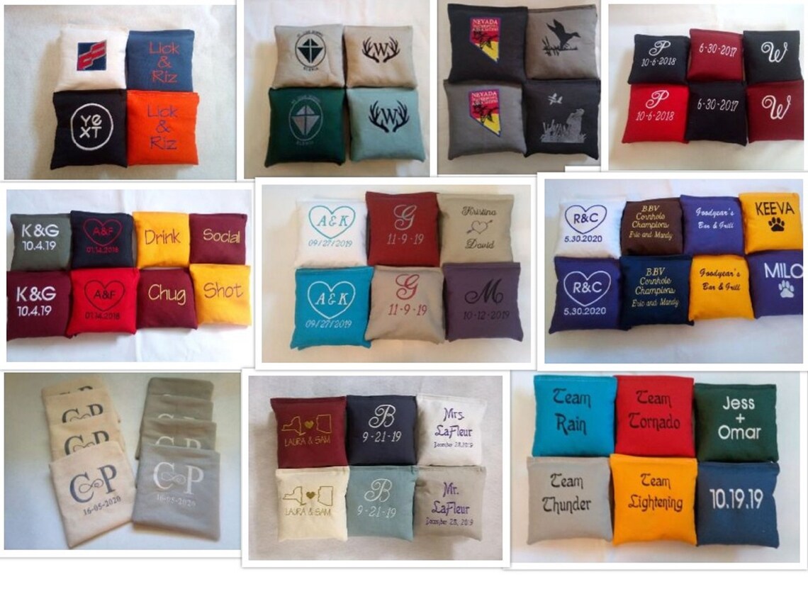 Embroidered Full Size Regulation Cornhole Bags