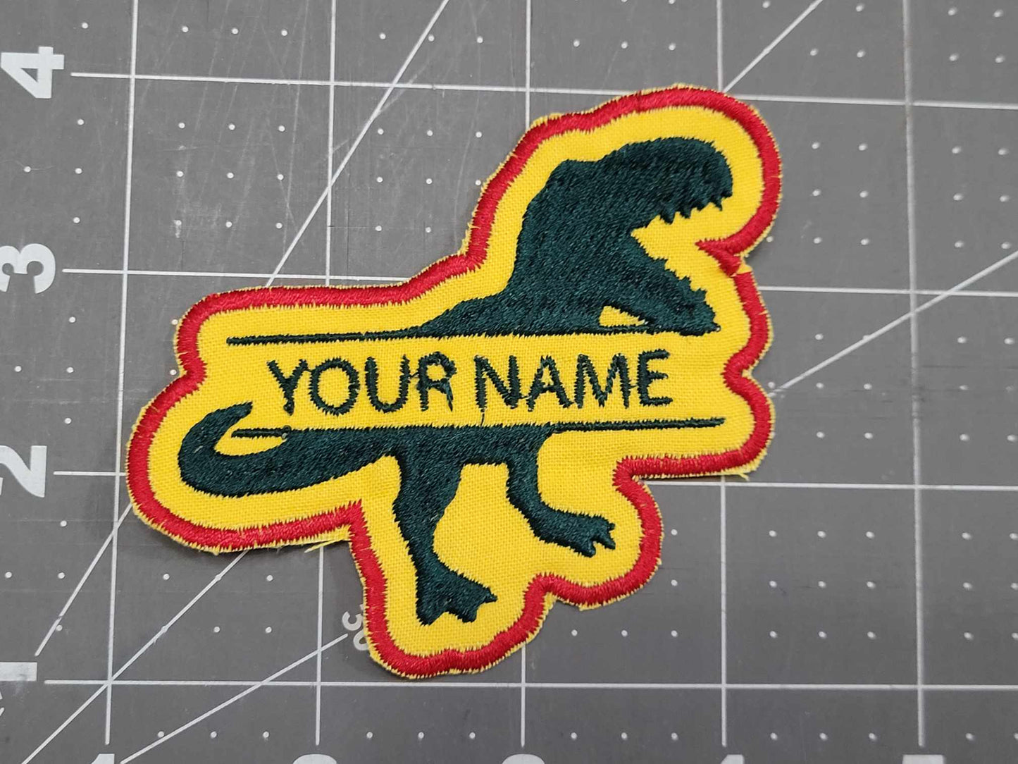 Dinosaur Custom Name Patch Iron On Sew On Patch