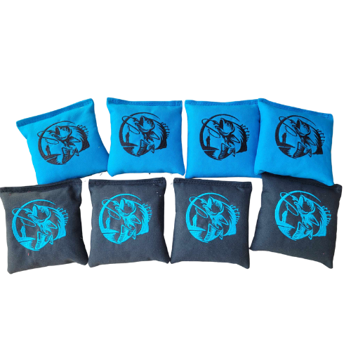 Fishing Embroidered Full Size Duck Canvas Cornhole Bags