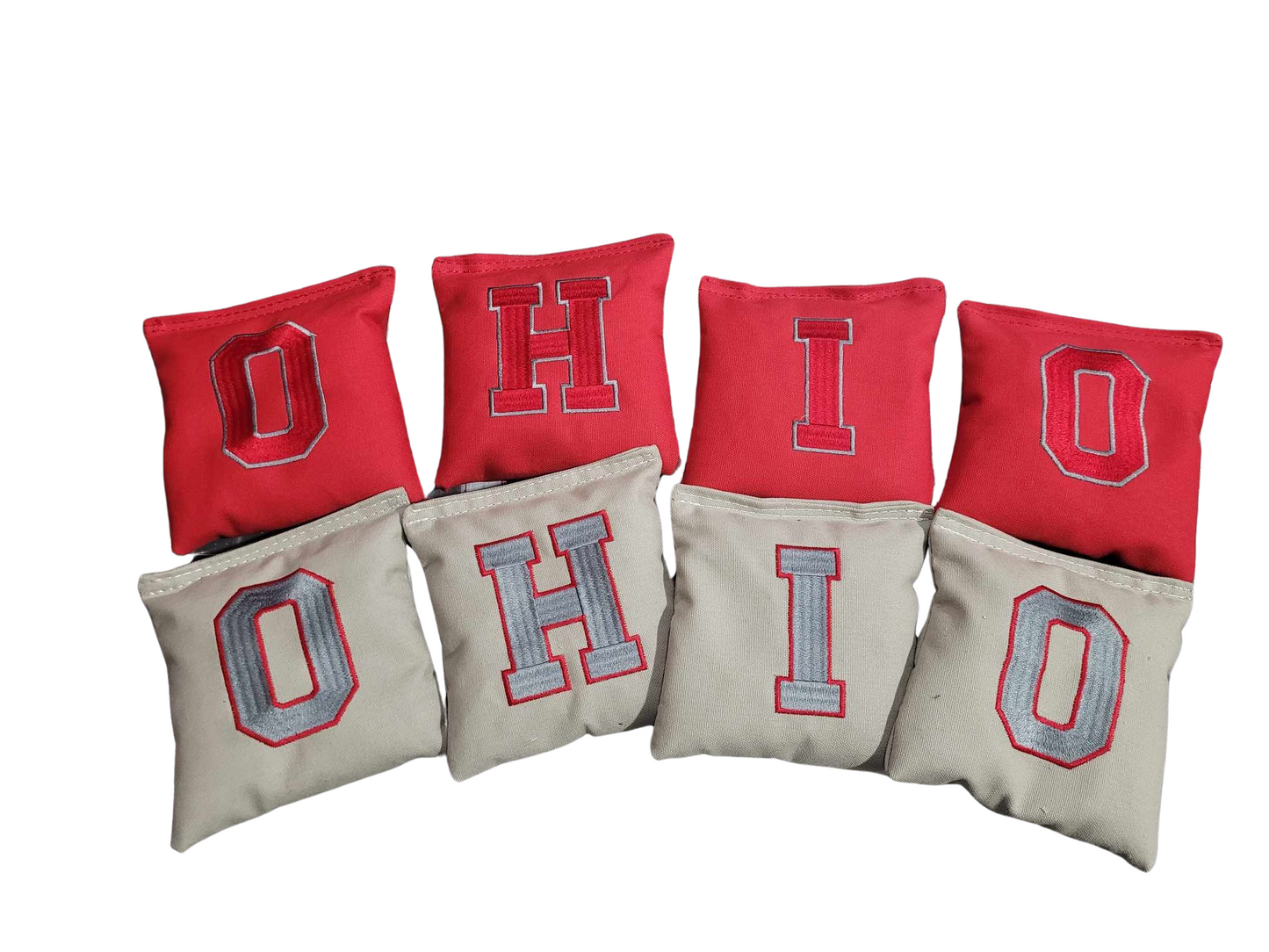 Ohio Red and Grey Cornhole Bags