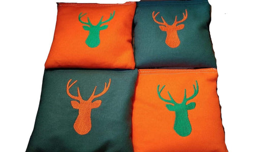 Regulation Cornhole bags (set of 8) bags Corn hole bags Orange and Hunter Buck Deer