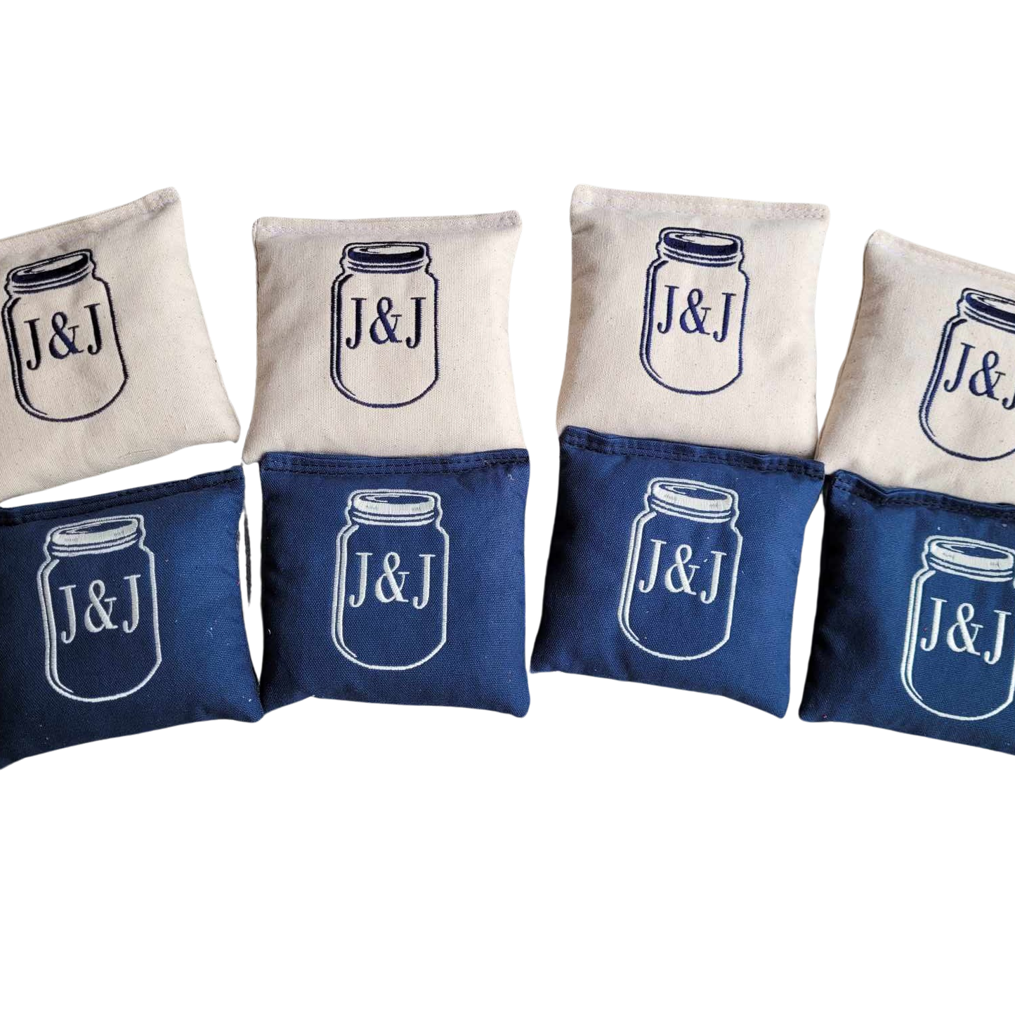 Mason Jar Wedding Cornhole Set Custom Regulation Embroidered Corn hole bags