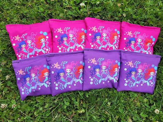 Mermaid Corn hole Bags, Corn toss bean bags Regulation Mermaid Bags