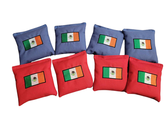 Mexican Flag Cornhole Bags Duck Canvas full size bean bag toss