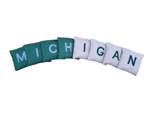 Michigan Hunter and Grey Cornhole Bags Bean Bag Toss