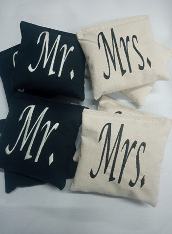 Mr. and Mrs. Full Size Cornhole Bags Regulation made