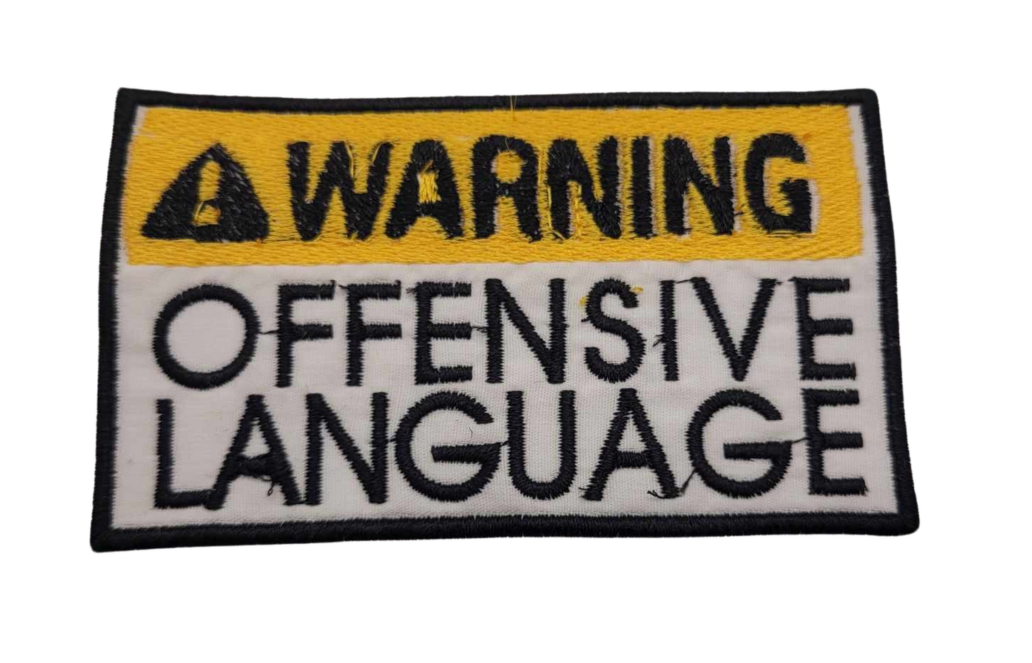 Warning Offensive Language Iron on Patch Funny saying patch