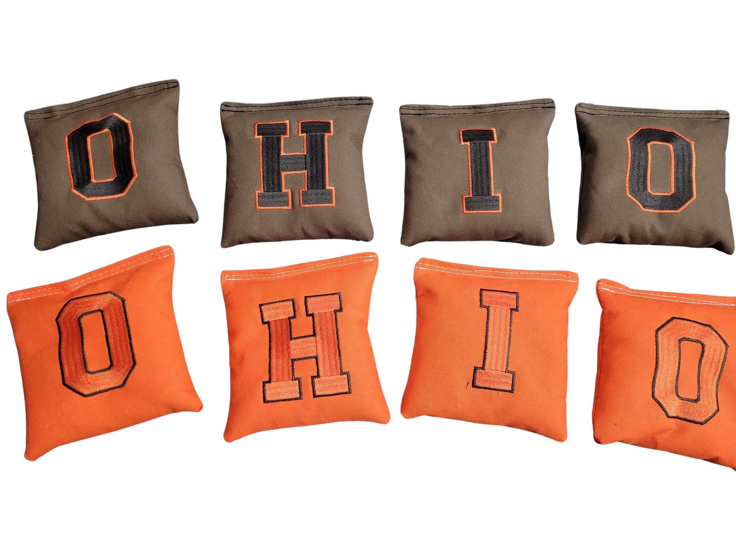 Brown and Orange Ohio Cornhole Bags Full Size Regulation Bags State of Ohio