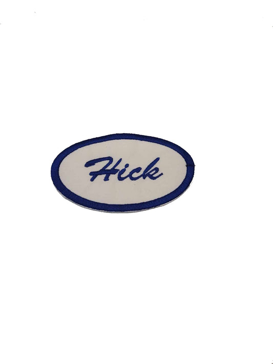 Oval Iron On Name Patch  Biker Tag  Biker Patch  Name Tag Fabric Label