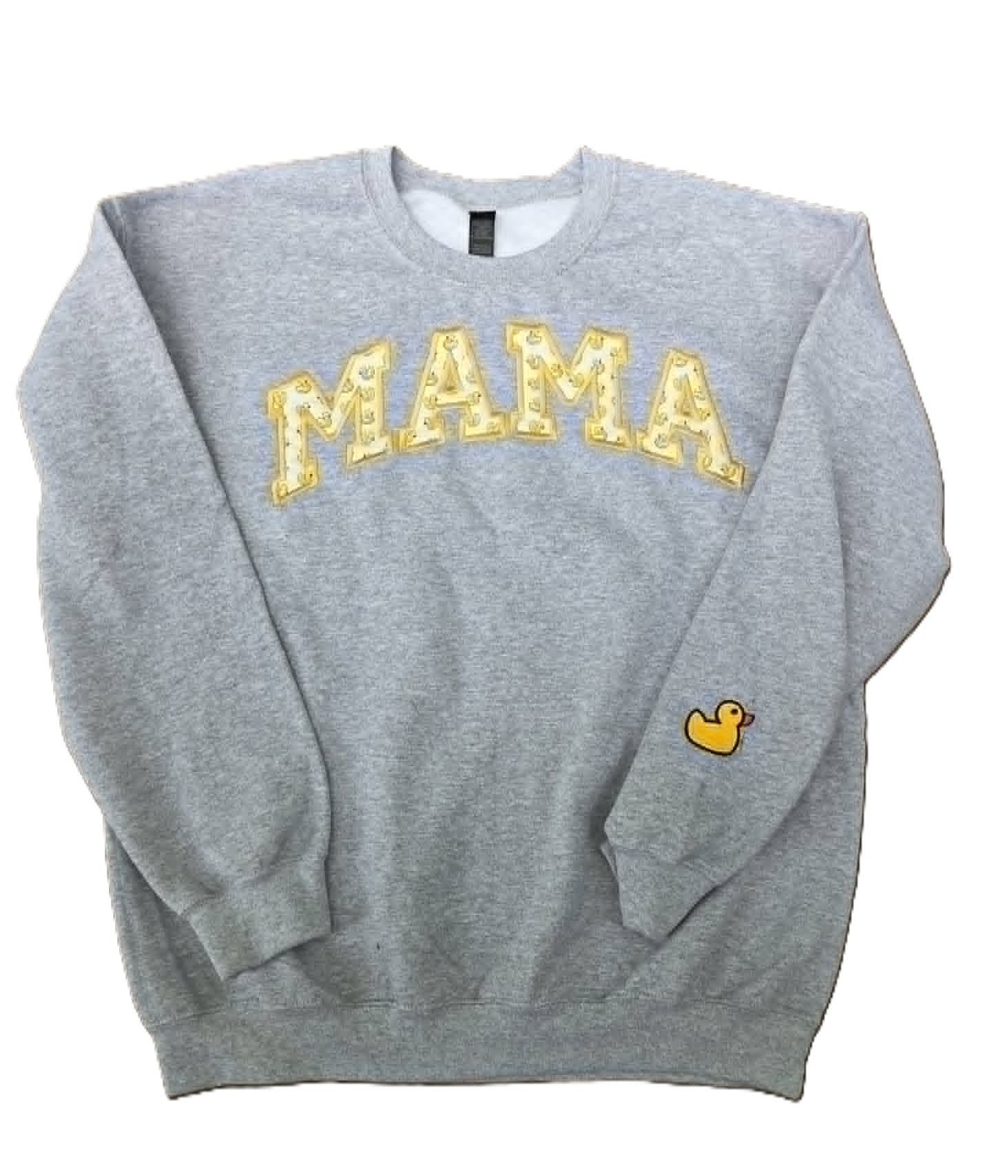 Rubber Duck Mama Sweatshirt Embroidered Crew neck