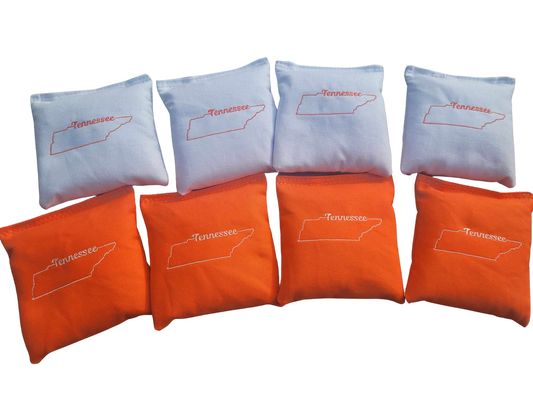 Tennessee Orange and White Full Size Regulation Cornhole Bags