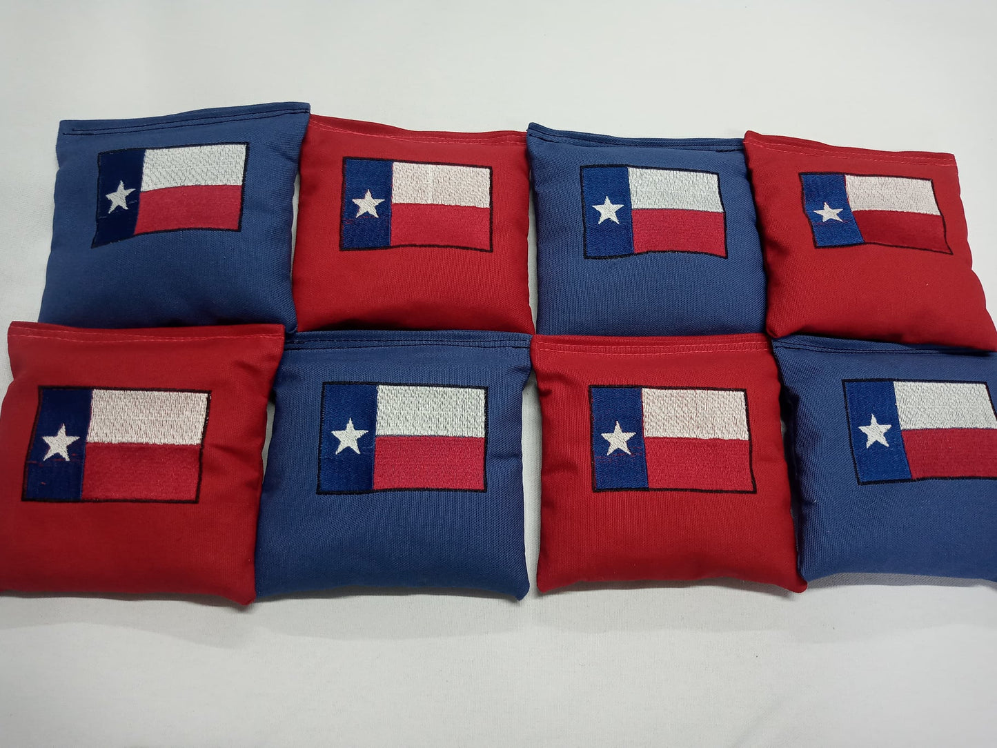 Texas Flag Cornhole Bags Embroidered Regulation 6x6 Corn hole Bags
