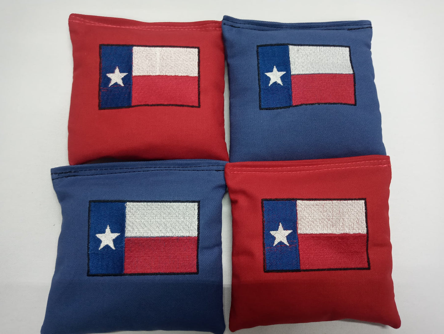 Texas Flag Cornhole Bags Embroidered Regulation 6x6 Corn hole Bags
