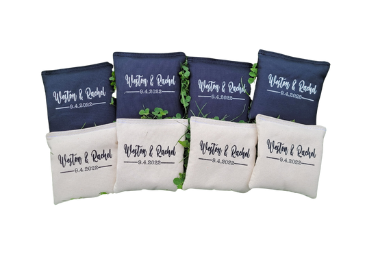 Embroidered Wedding Cornhole Bags Regulation Full Size Bride Groom Gifts